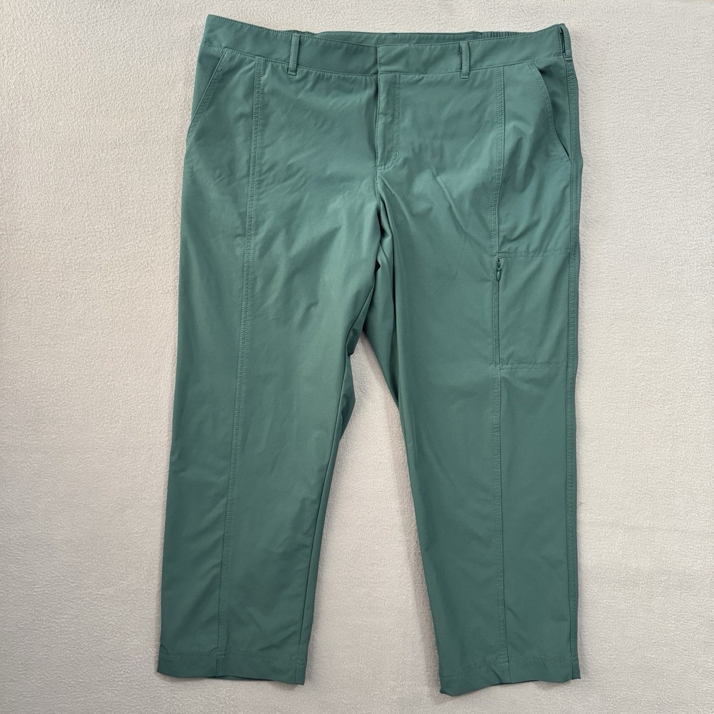 Kirkland‎ Signature Travel Pants Women 16 Green Stretch Nylon Lightweight Hiking